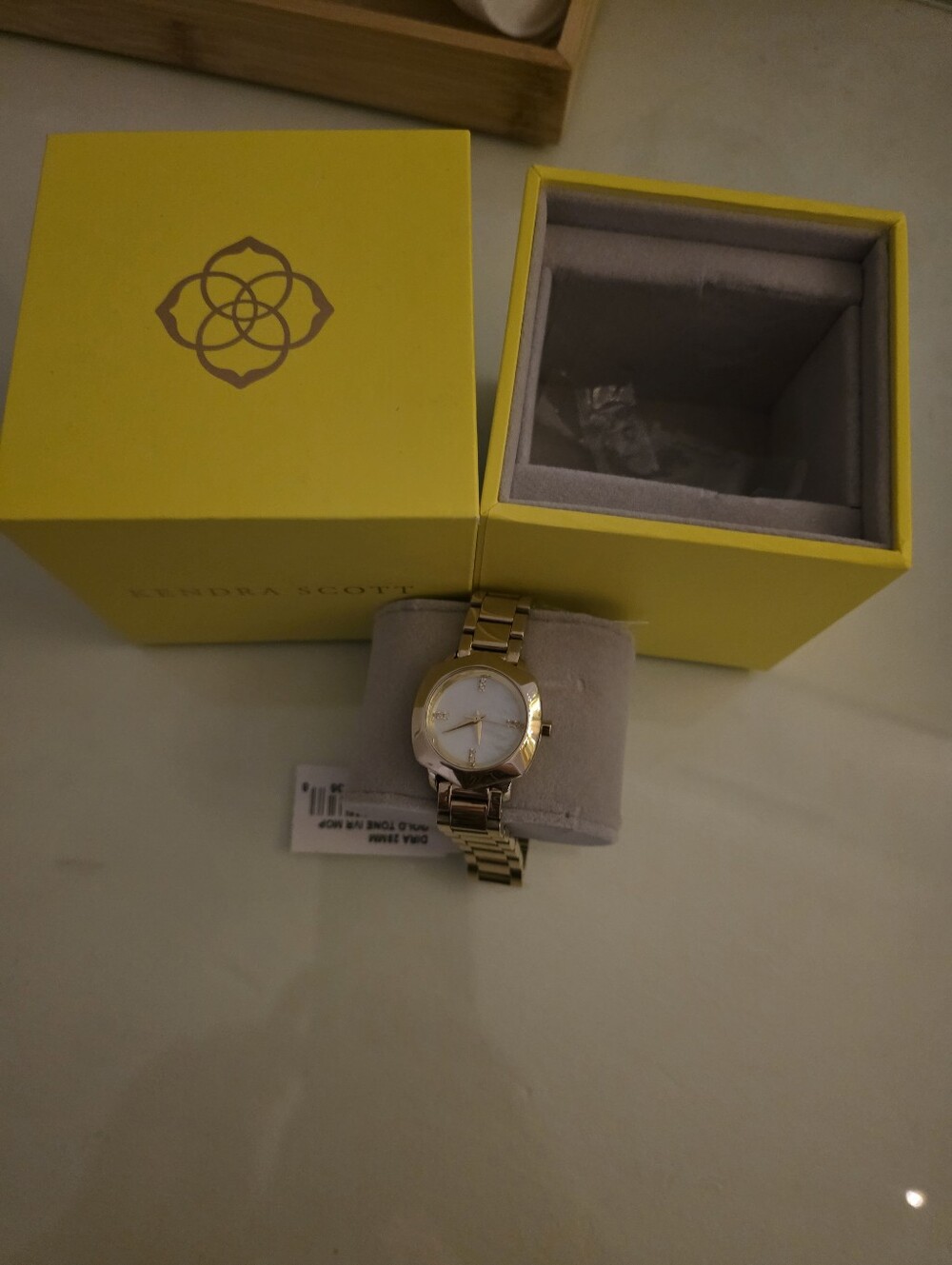 Kendra Scott Gold-Tone Bracelet Watch with White Dial